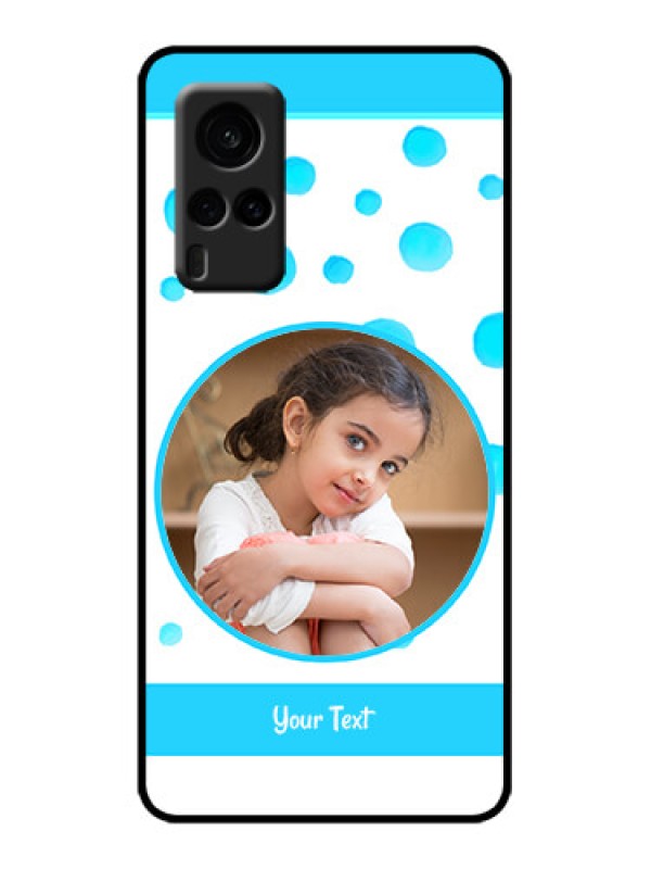 Custom Vivo X60 5G Custom Metal Phone Case - Blue Bubbles Pattern Design