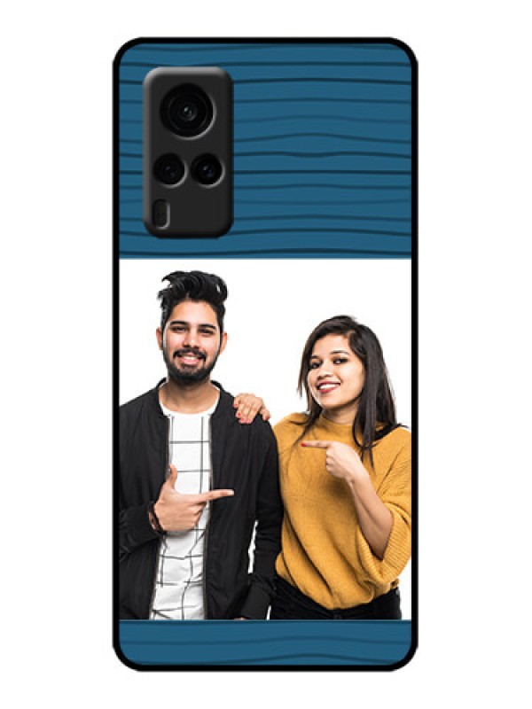 Custom Vivo X60 5G Custom Metal Phone Case - Blue Pattern Cover Design