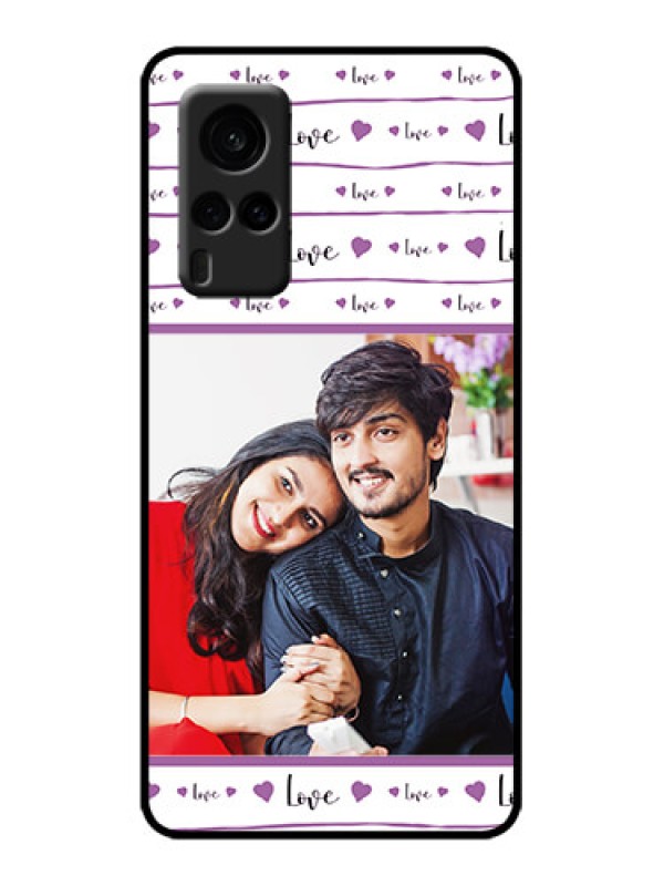 Custom Vivo X60 5G Custom Metal Phone Case - Couples Heart Design