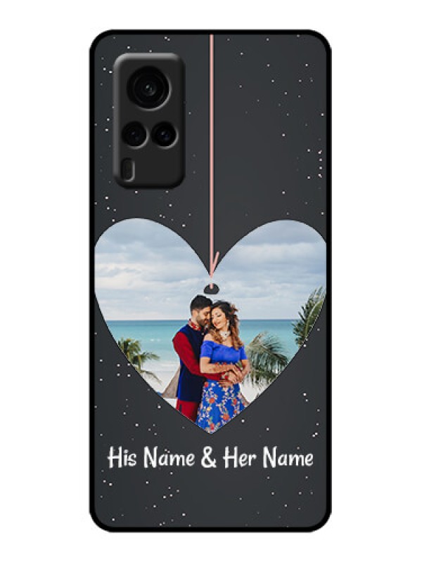 Custom Vivo X60 5G Custom Metal Phone Case - Hanging Heart Design
