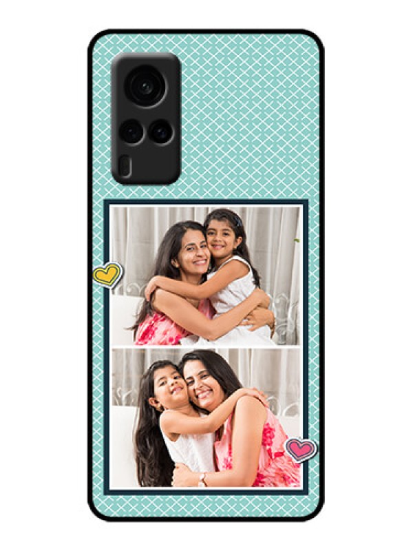 Custom Vivo X60 5G Custom Metal Phone Case - 2 Image Holder With Pattern Design