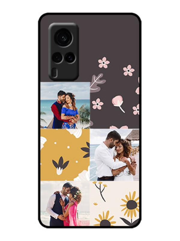 Custom Vivo X60 5G Custom Metal Phone Case - 3 Images With Floral Design