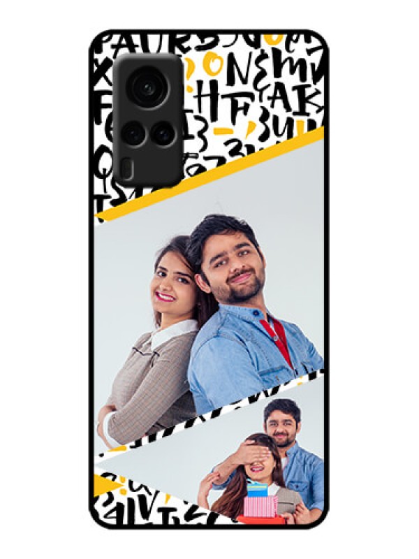 Custom Vivo X60 5G Custom Metal Phone Case - Letters Pattern Design