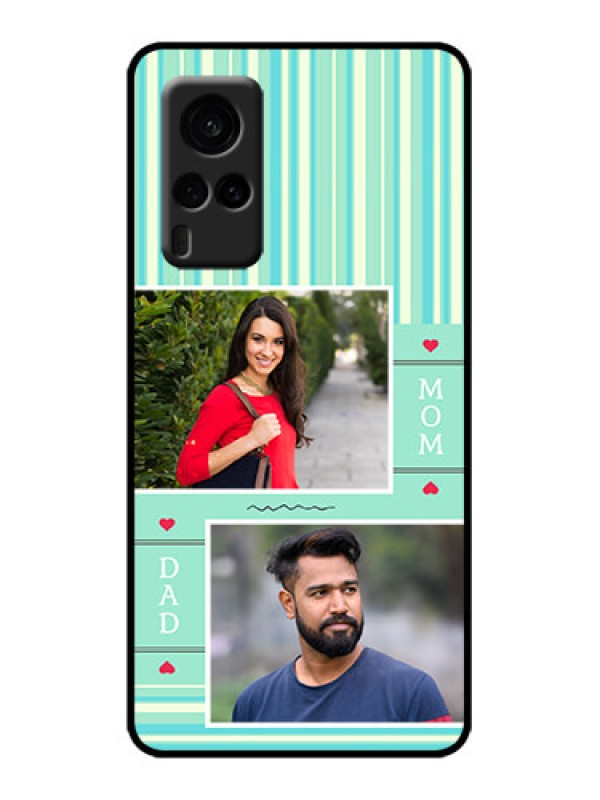 Custom Vivo X60 5G Custom Metal Phone Case - Mom and Dad Pic Design