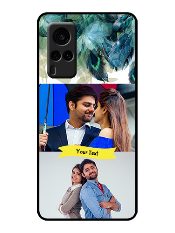 Custom Vivo X60 5G Custom Metal Phone Case - Image With Boho Peacock Feather Design