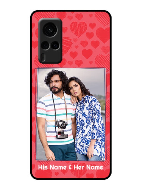 Custom Vivo X60 5G Custom Metal Phone Case - With Red Heart Symbols Design