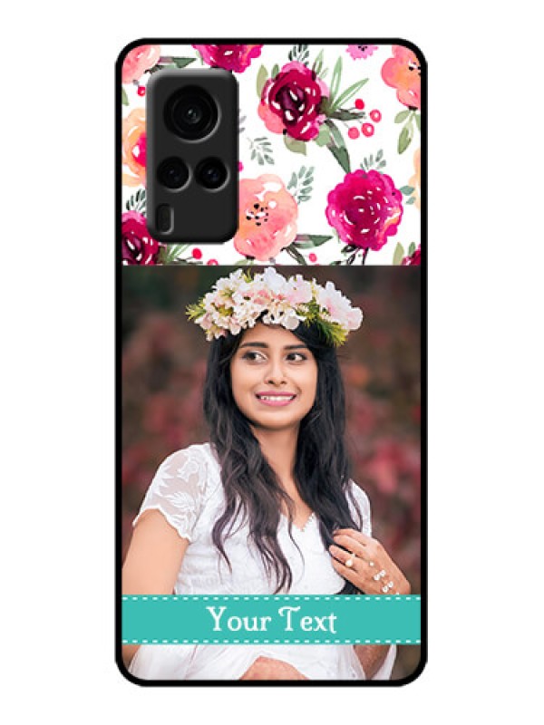 Custom Vivo X60 5G Custom Metal Phone Case - Water Colors Floral Design