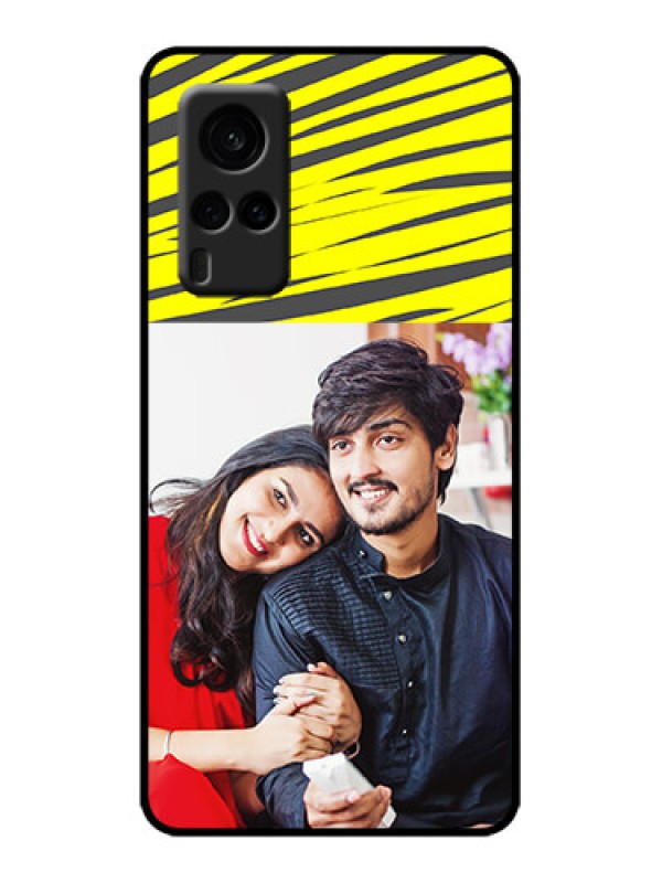 Custom Vivo X60 5G Custom Metal Phone Case - Yellow Abstract Design