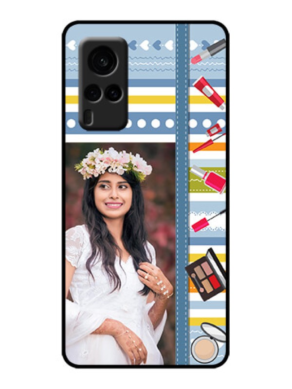 Custom Vivo X60 5G Custom Metal Phone Case - Makeup Icons Design