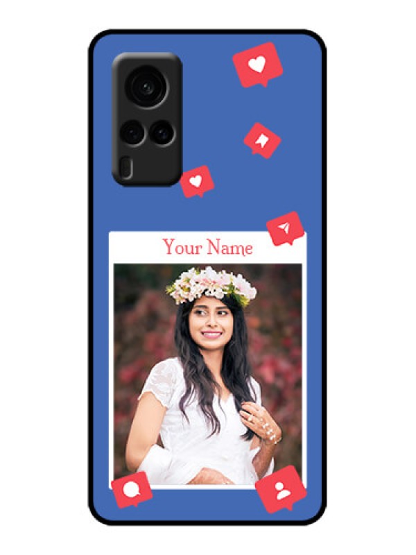 Custom Vivo X60 5G Custom Metal Phone Case - Like Share And Comment Design