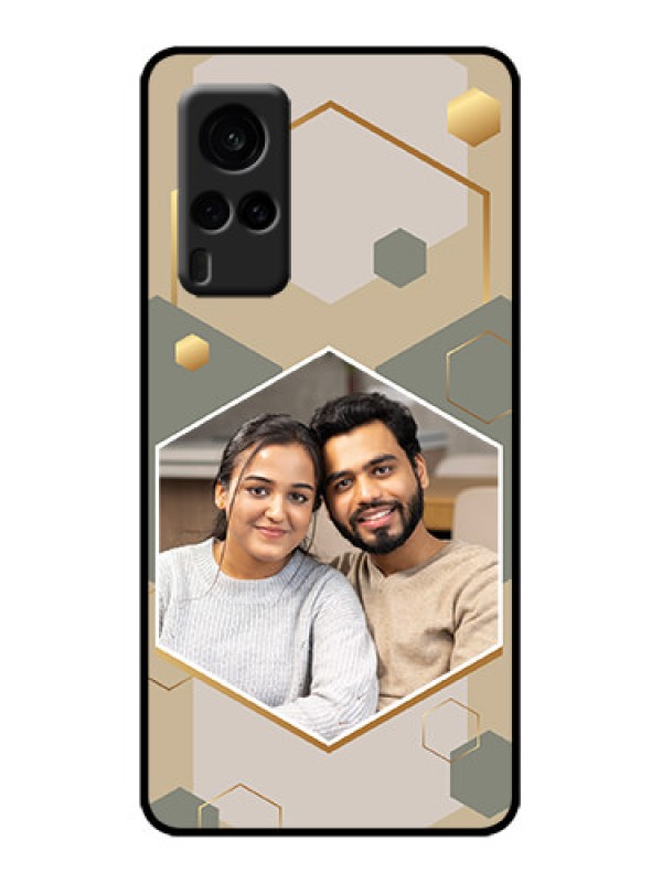 Custom Vivo X60 5G Custom Metal Phone Case - Stylish Hexagon Pattern Design