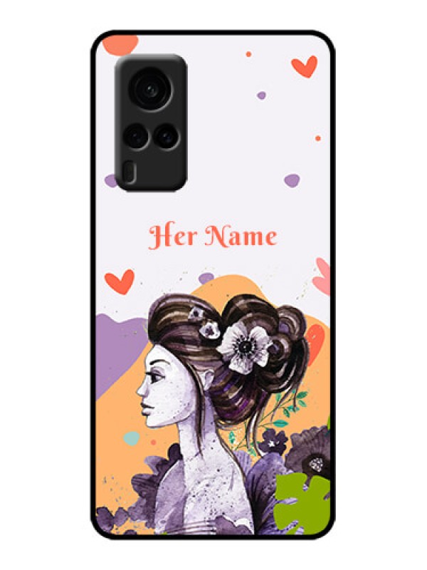 Custom Vivo X60 5G Custom Metal Phone Case - Woman And Nature Design