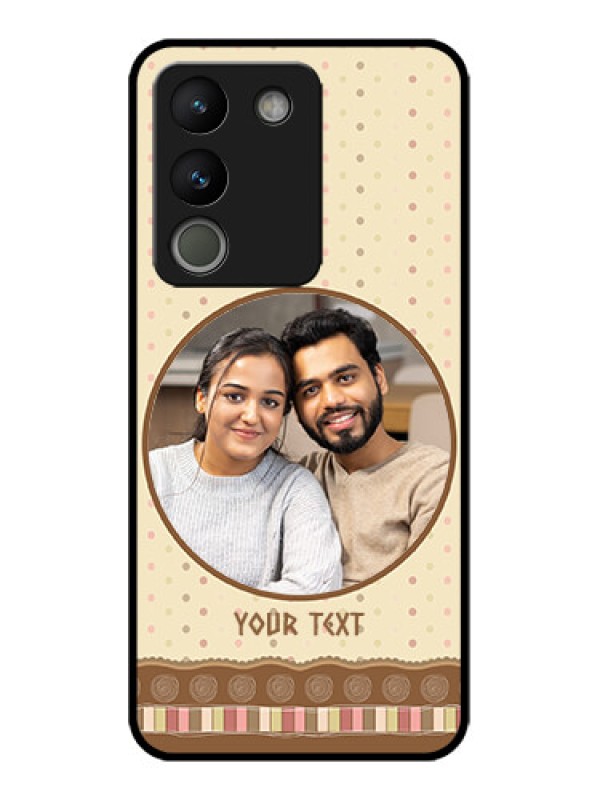 Custom Vivo Y200 5G Custom Metal Phone Case - Brown Dotted Mobile Case Design