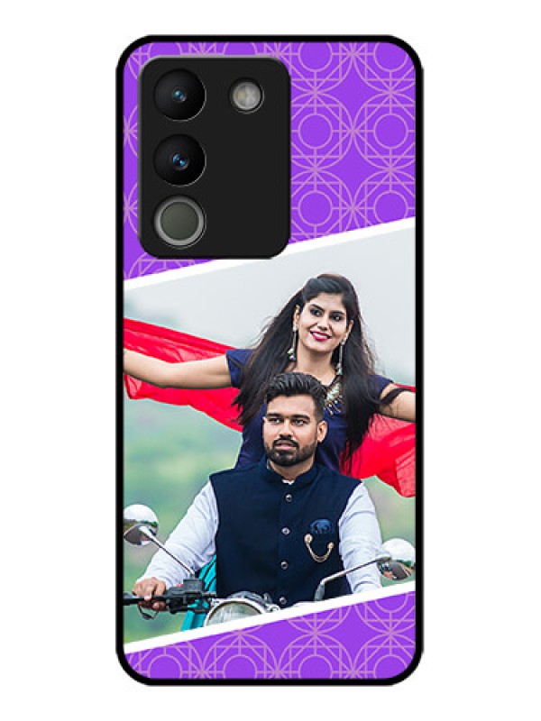 Custom Vivo Y200 5G Custom Metal Phone Case - Violet Color Pattern Design