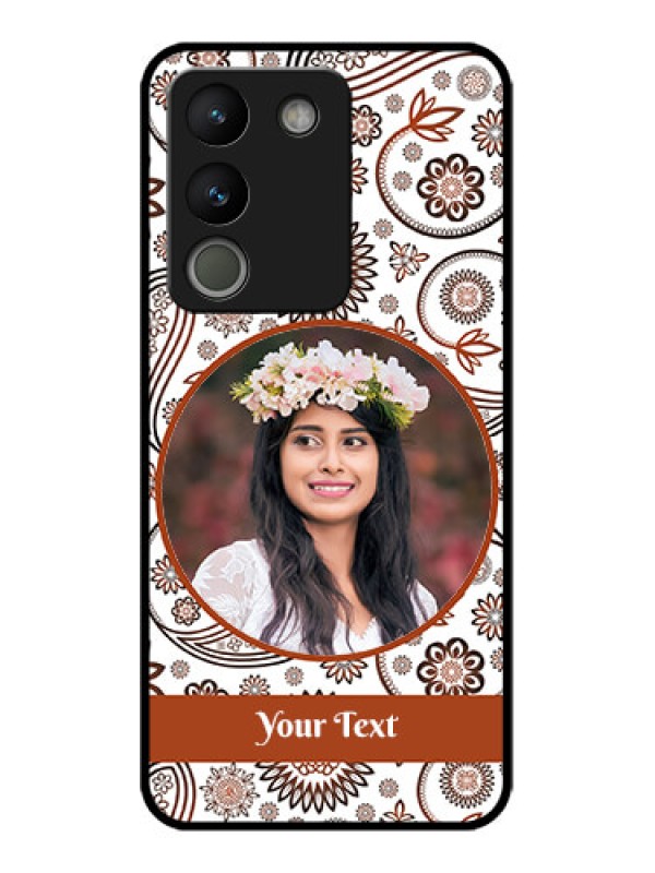 Custom Vivo Y200 5G Custom Metal Phone Case - Abstract Flower Design