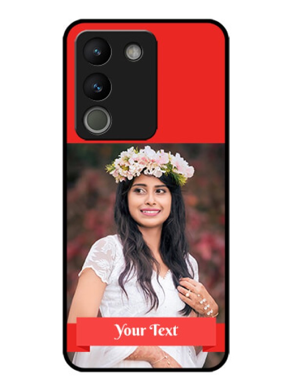 Custom Vivo Y200 5G Custom Metal Phone Case - Simple Red Color Design