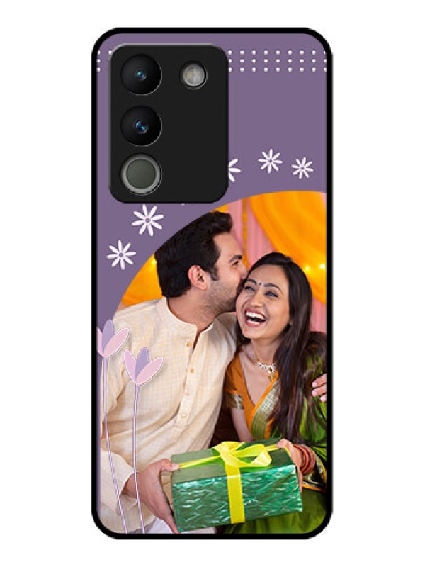 Custom Vivo Y200 5G Custom Metal Phone Case - Lavender Flowers Design