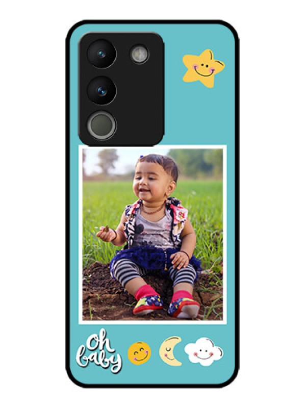 Custom Vivo Y200 5G Custom Metal Phone Case - Smiley Kids Stars Design