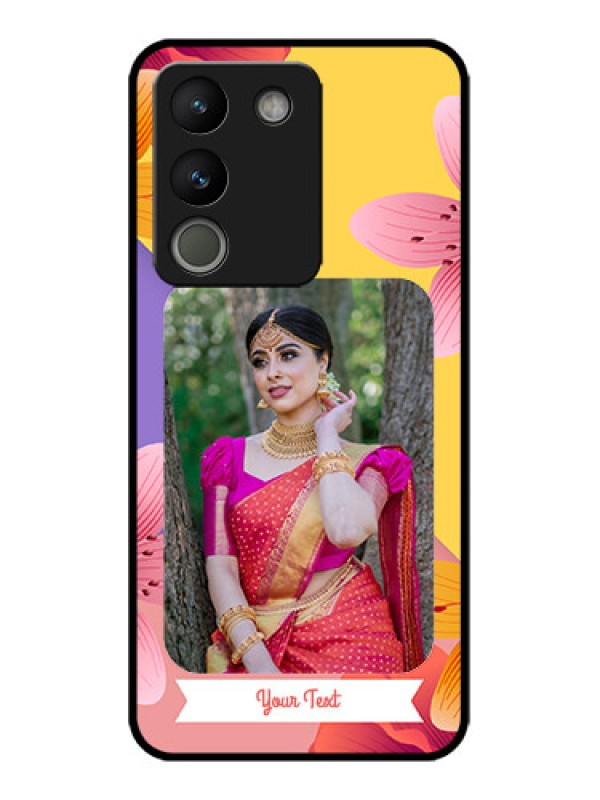 Custom Vivo Y200 5G Custom Metal Phone Case - 3 Image With Vintage Floral Design
