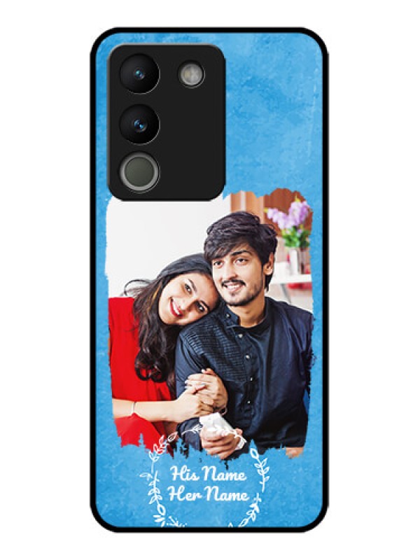 Custom Vivo Y200 5G Custom Metal Phone Case - Blue Color Vintage Design