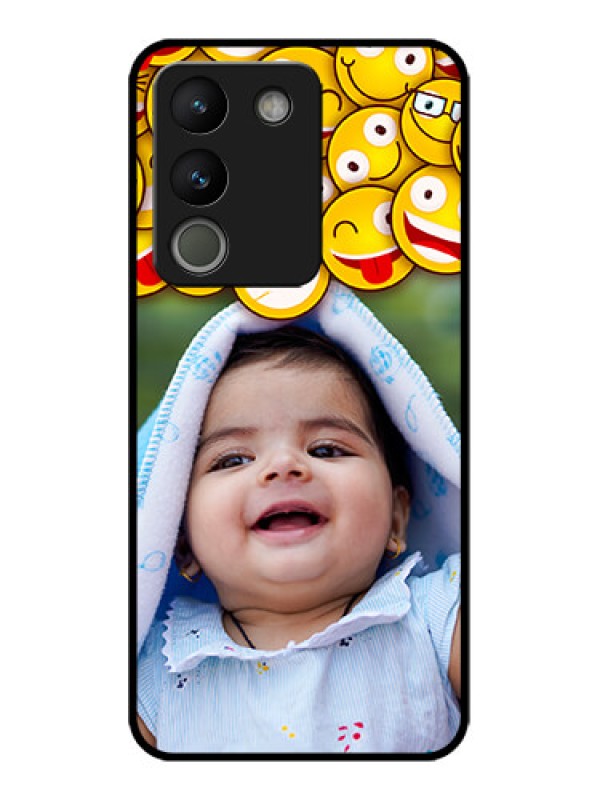Custom Vivo Y200 5G Custom Metal Phone Case - With Smiley Emoji Design