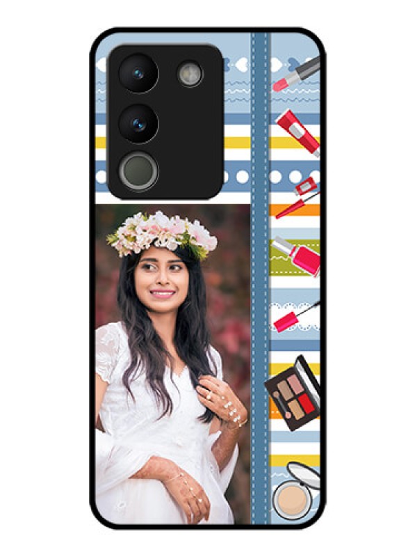 Custom Vivo Y200 5G Custom Metal Phone Case - Makeup Icons Design