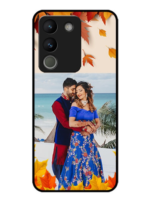 Custom Vivo Y200 5G Custom Metal Phone Case - Autumn Maple Leaves Design