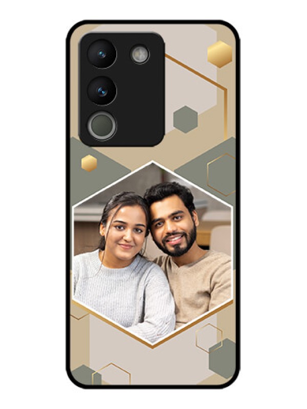 Custom Vivo Y200 5G Custom Metal Phone Case - Stylish Hexagon Pattern Design