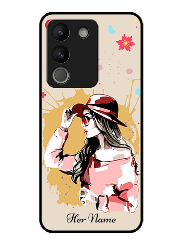 Custom Vivo Y200 5G Custom Metal Phone Case - Women With Pink Hat Design