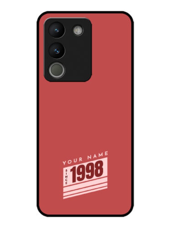 Custom Vivo Y200 5G Custom Metal Phone Case - Red Custom Year Of Birth Design