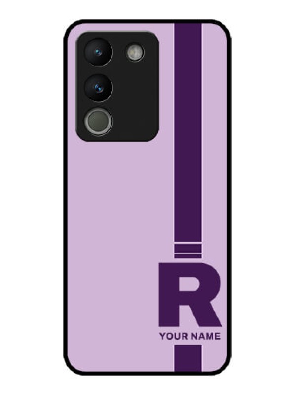 Custom Vivo Y200 5G Custom Metal Phone Case - Simple Dual Tone Stripe With Name Design