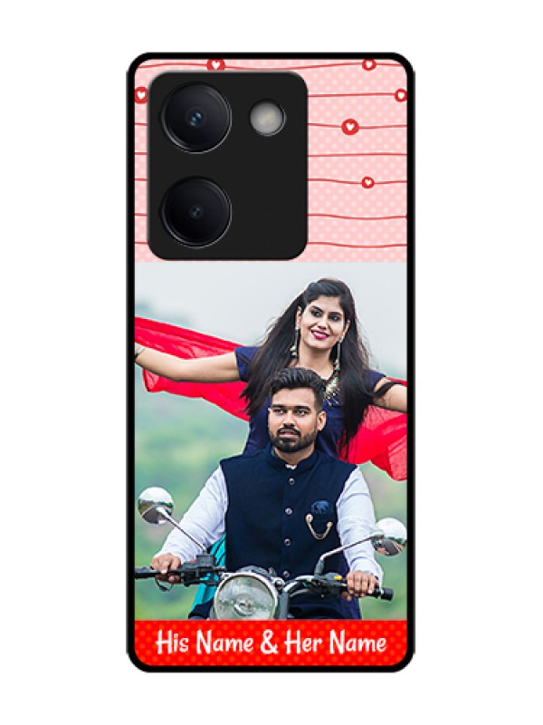 Custom Vivo Y200 Pro 5G Custom Metal Phone Case - Red Pattern Case Design