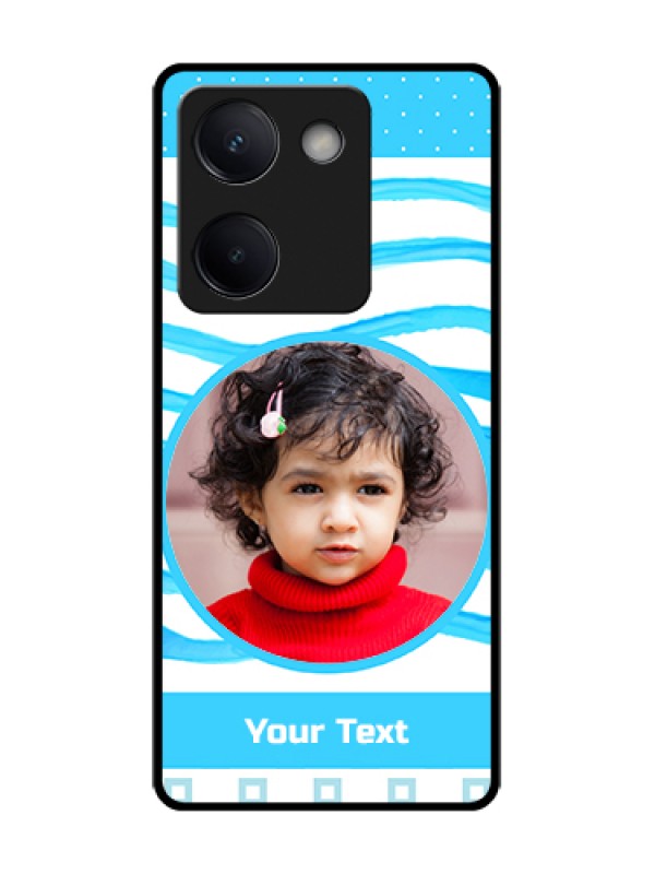 Custom Vivo Y200 Pro 5G Custom Metal Phone Case - Simple Blue Case Design