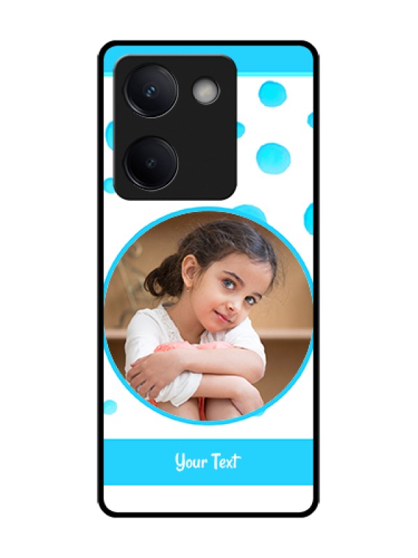 Custom Vivo Y200 Pro 5G Custom Metal Phone Case - Blue Bubbles Pattern Design