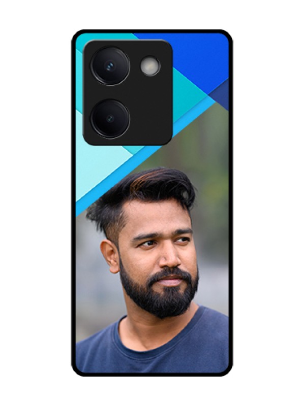 Custom Vivo Y200 Pro 5G Custom Metal Phone Case - Blue Pattern Design