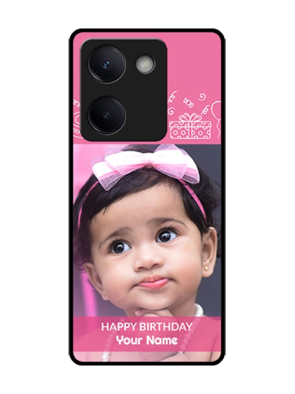 Custom Vivo Y200 Pro 5G Custom Metal Phone Case - With Birthday Line Art Design