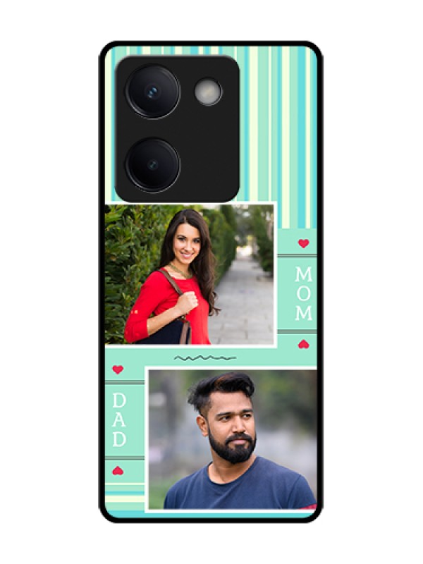 Custom Vivo Y200 Pro 5G Custom Metal Phone Case - Mom & Dad Pic Design