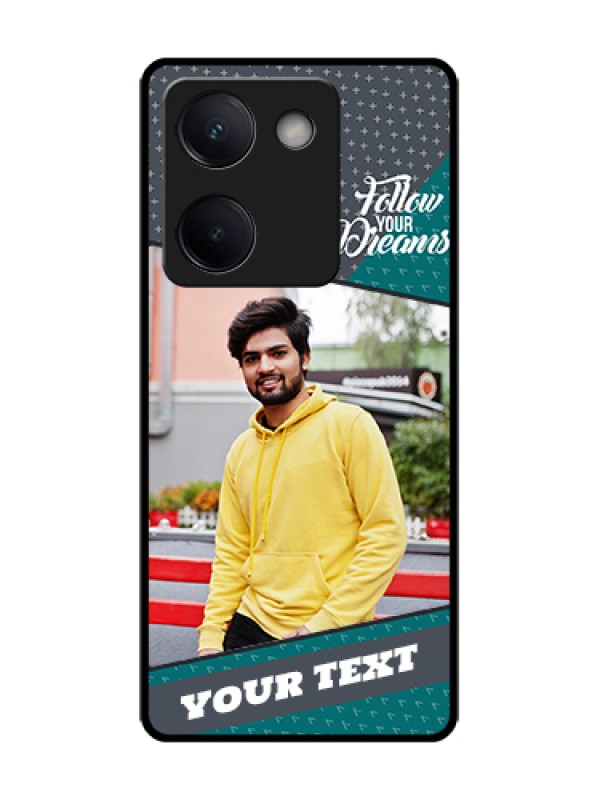 Custom Vivo Y200 Pro 5G Custom Metal Phone Case - Background Pattern Design With Quote