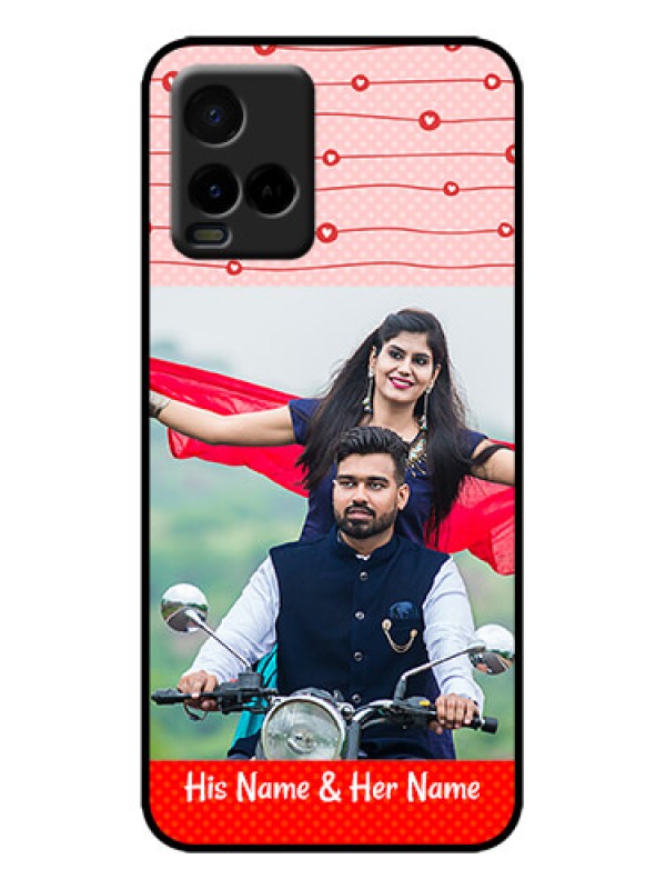 Custom Vivo Y21 Custom Metal Phone Case - Red Pattern Case Design