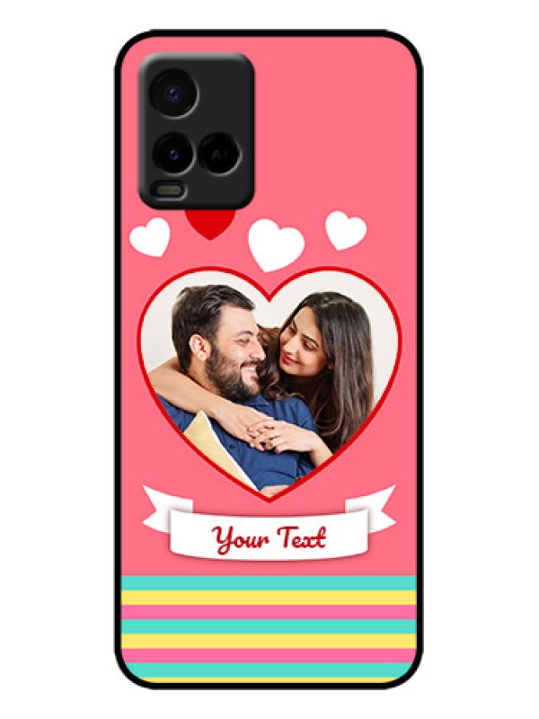 Custom Vivo Y21 Custom Metal Phone Case - Love Shapes Doodle Design