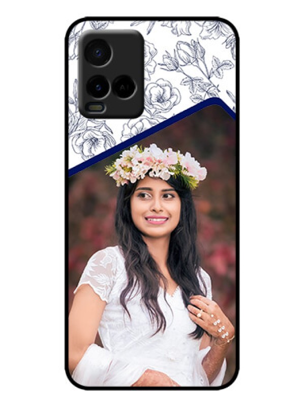 Custom Vivo Y21 Custom Metal Phone Case - Classy Floral Design
