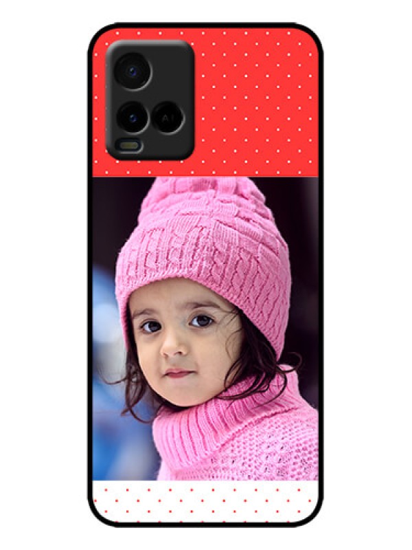 Custom Vivo Y21 Custom Metal Phone Case - Red Pattern Design