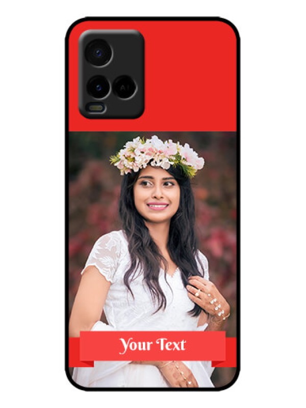 Custom Vivo Y21 Custom Metal Phone Case - Simple Red Color Design
