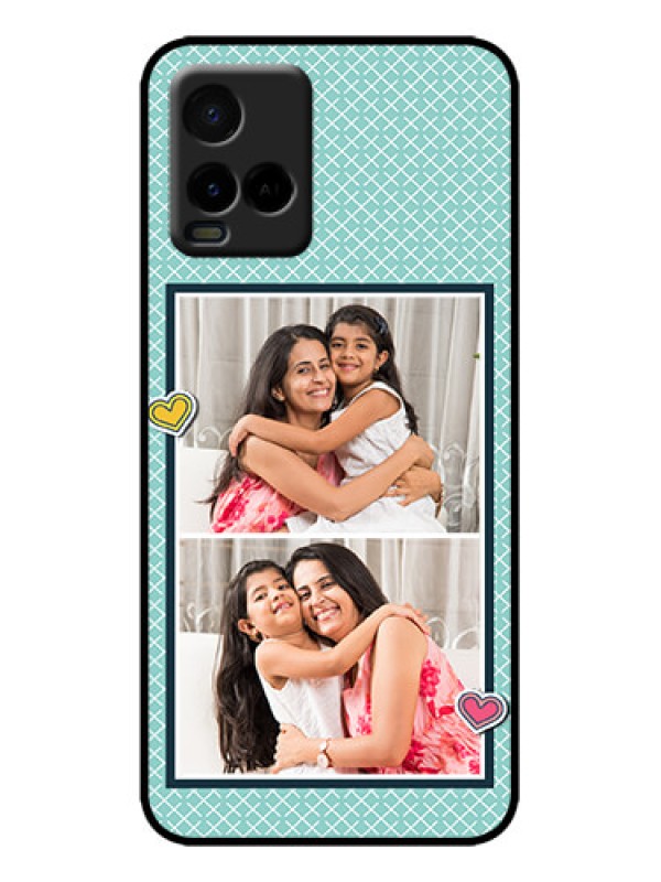 Custom Vivo Y21 Custom Metal Phone Case - 2 Image Holder With Pattern Design