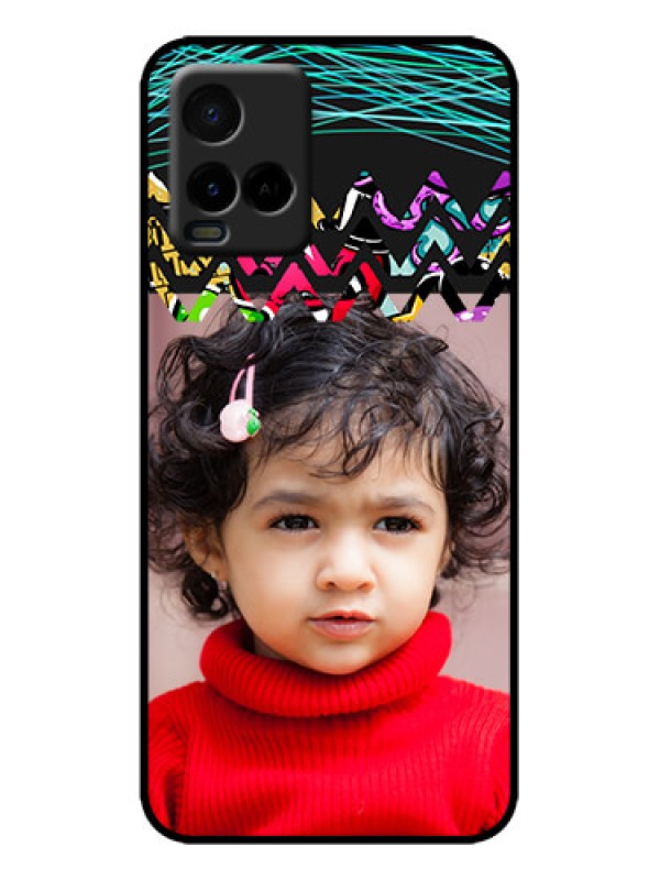 Custom Vivo Y21 Custom Metal Phone Case - Neon Abstract Design