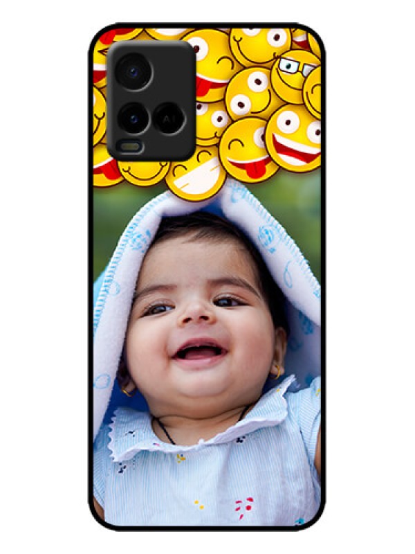 Custom Vivo Y21 Custom Metal Phone Case - With Smiley Emoji Design