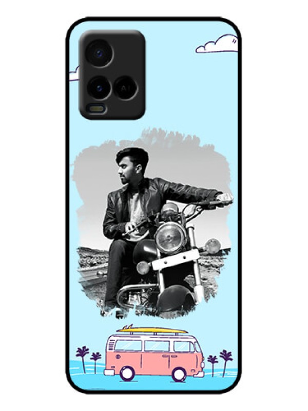 Custom Vivo Y21 Custom Metal Phone Case - Travel and Adventure Design