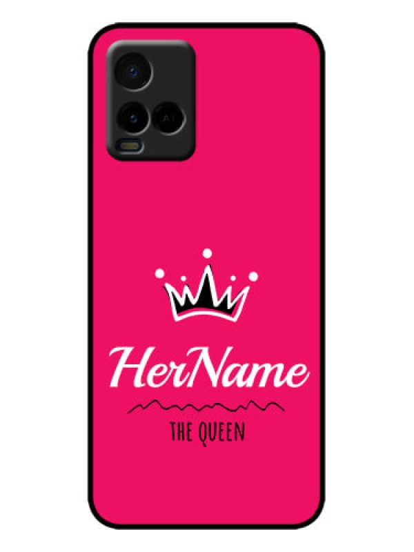 Custom Vivo Y21 Custom Metal Phone Case - Queen With Name Design