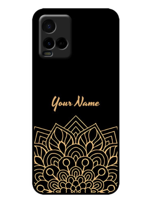Custom Vivo Y21 Custom Metal Phone Case - Golden Mandala Design