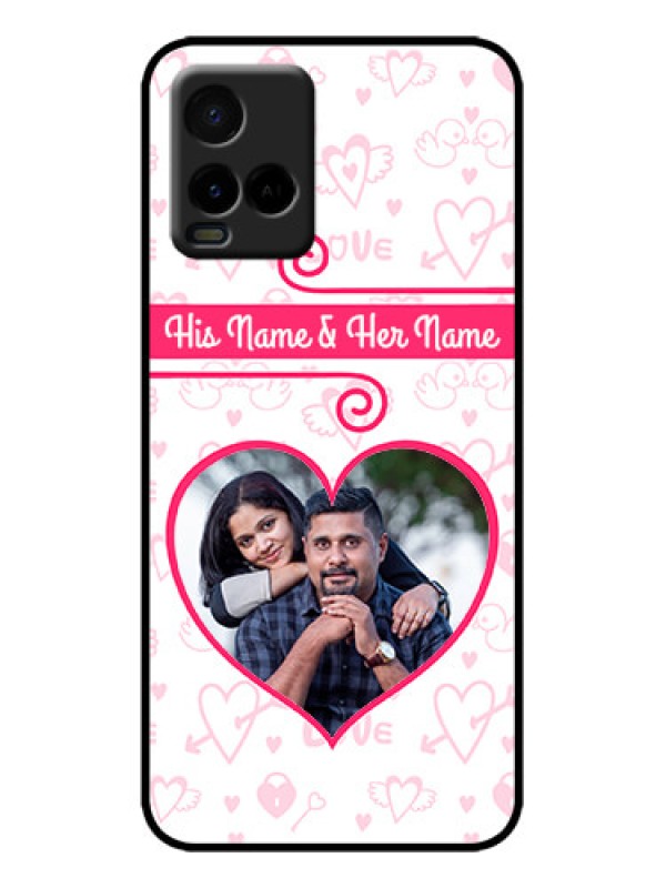 Custom Vivo Y21G Custom Metal Phone Case - Heart Shape Love Design